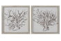 DKD Home Decor Set de 4 Cuadros de Cristal y MDF 50x50 cm Coral Surtido