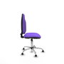 Silla de oficina Algarra con mecanismo Contacto permanente básico tapizada con Tela color Lila. Equipada con Base cromada, Sin brazosy Topes