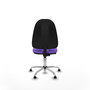 Silla de oficina Algarra con mecanismo Contacto permanente básico tapizada con Tela color Lila. Equipada con Base cromada, Sin brazosy Topes