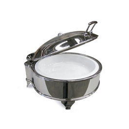 OMS Chafing Dish Redondo con Tapa de Cristal