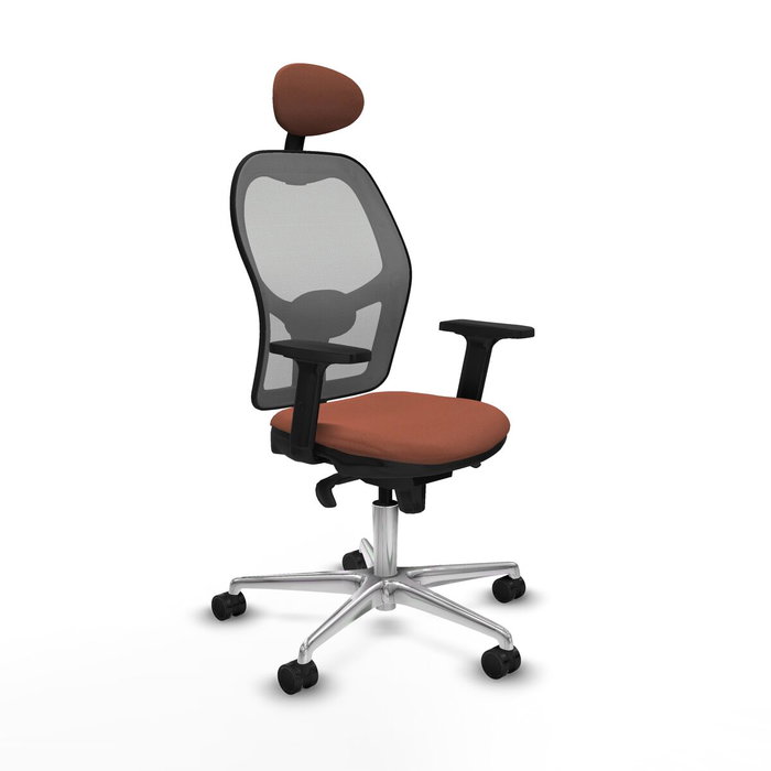 PIQUERAS Y CRESPO Silla de oficina Jorquera con mecanismo Sincro, Tela Marrón y Malla Gris PIQUERAS Y CRESPO Silla de oficina Jorquera con mecanismo Sincro, Tela Marrón y Malla Gris