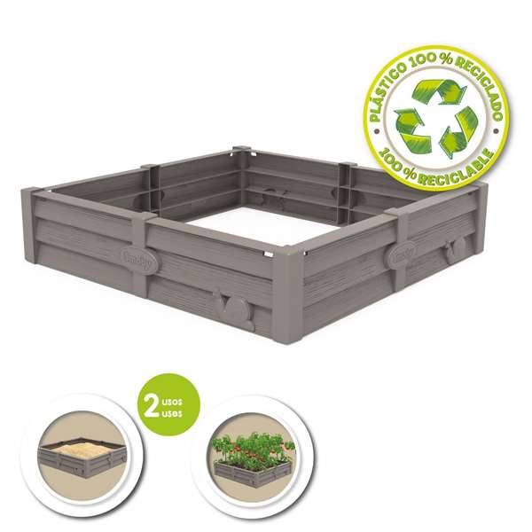 Smoby Arenero con 2 Usos para Jugar o Cultivar, Capacidad 60-70 Litros, 77x76x17 cm