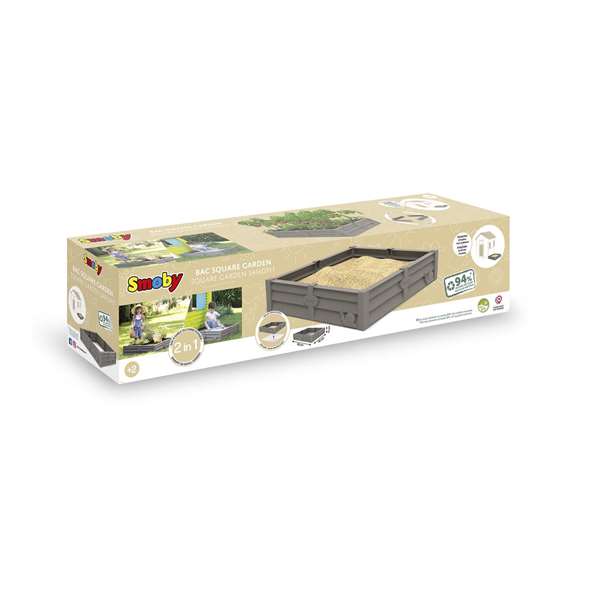 Smoby Arenero con 2 Usos para Jugar o Cultivar, Capacidad 60-70 Litros, 77x76x17 cm