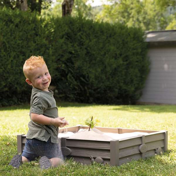 Smoby Arenero con 2 Usos para Jugar o Cultivar, Capacidad 60-70 Litros, 77x76x17 cm