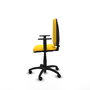 Silla de oficina Aýna con mecanismo Contacto permanente básico tapizada con Similpiel color Amarillo. Equipada con Base poliamida negra, Brazos 1D y Ruedas de nailon 50 mm