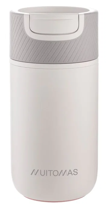 Muitomas NFDBOTTLE350WH Termo Bidón de Agua de 350 ml Blanco, Sistema Antiderrame, Antideslizante y A Prueba de Fugas, PP