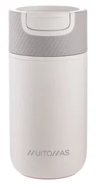 Muitomas NFDBOTTLE350WH Termo Bidón de Agua de 350 ml Blanco, Sistema Antiderrame, Antideslizante y A Prueba de Fugas, PP