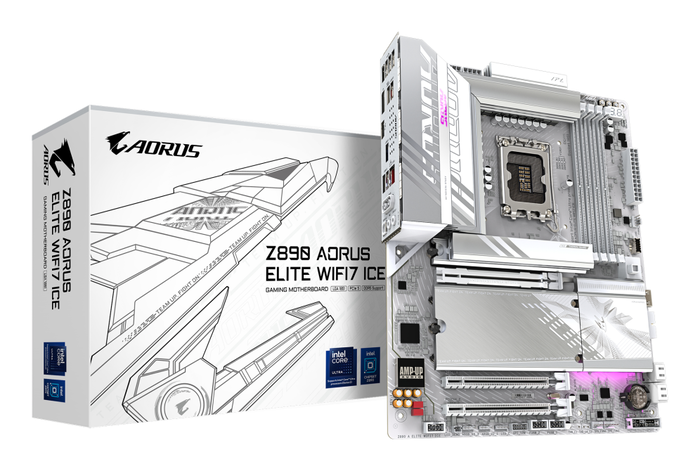 GIGABYTE Z890 AORUS ELITE WIFI7 ICE Placa Base para Intel Core Ultra (Serie 2), DDR5, Wi-Fi 7, Thunderbolt 4