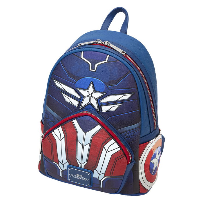 Loungefly Mochila Brave New World Capitán América Marvel Piel Vegana 22,86x11,43x26,67cm