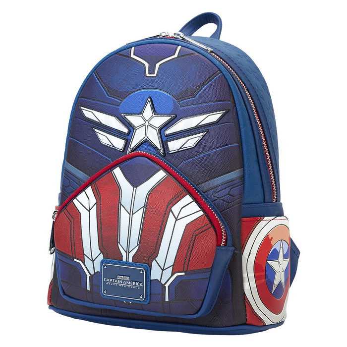 Loungefly Mochila Brave New World Capitán América Marvel Piel Vegana 22,86x11,43x26,67cm