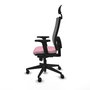 PIQUERAS Y CRESPO Silla de oficina Horna Rosa y Gris con mecanismo Sincro