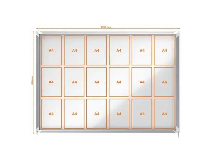 Vitrina Nobo De Interior Blanca Magnetica Para 18 Hojas A4