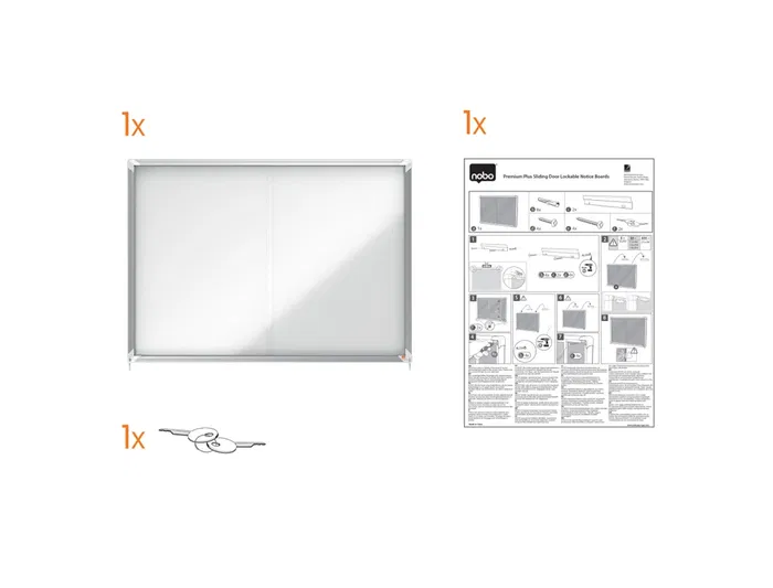 Vitrina Nobo De Interior Blanca Magnetica Para 18 Hojas A4