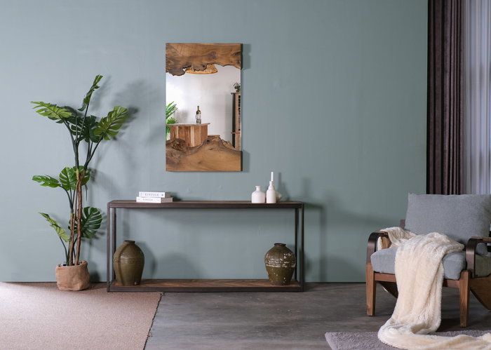 DKD Home Decor Espejo Balines 65x80 5 x 110 x 65 cm Teca Cristal Hecho a Mano