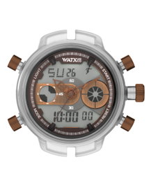 Watxandco RWA2720 Reloj Unisex con Caja de Policarbonato Transparente