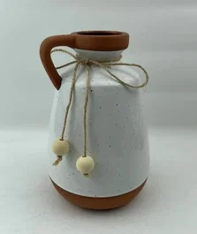 DKD Home Decor Jarrón de Cerámica Blanco 14x14x20,6 cm