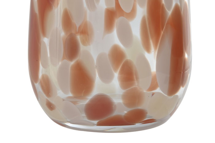 DKD Home Decor Jarrón Terracota Crema Cristal 12.5 x 30 x 12.5 cm