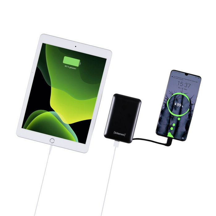 Intenso Powerbank XC10000 Negro con cable USB-A + USB-C