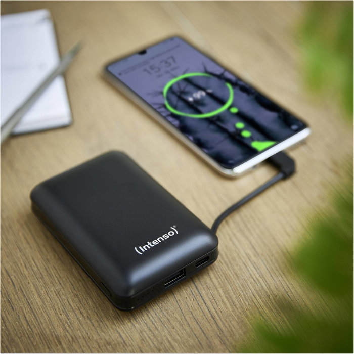 Intenso Powerbank XC10000 Negro con cable USB-A + USB-C
