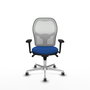 PIQUERAS Y CRESPO Silla de oficina Jorquera con mecanismo Sincro, Azul y Blanco