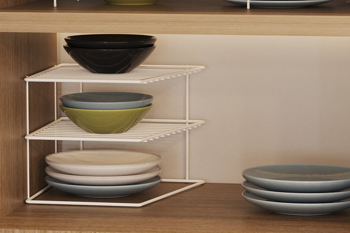 Hermia SM015-W Organizador de Cocina Metálico Blanco 24.5 x 24.5 x 19.5 cm