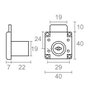 Edm Cerradura de Armario CM09 de Zamak con Acabado Cromo Brillo, 22 mm, 2 Llaves