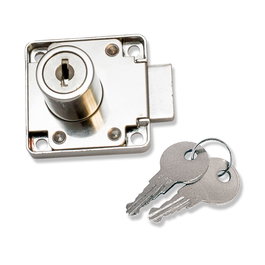Edm Cerradura de Armario CM09 de Zamak con Acabado Cromo Brillo, 22 mm, 2 Llaves