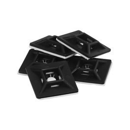 WOLFPACK LINEA PROFESIONAL Base Adhesiva Para Bridas 28x28 mm Negra Bolsa 100 Unidades