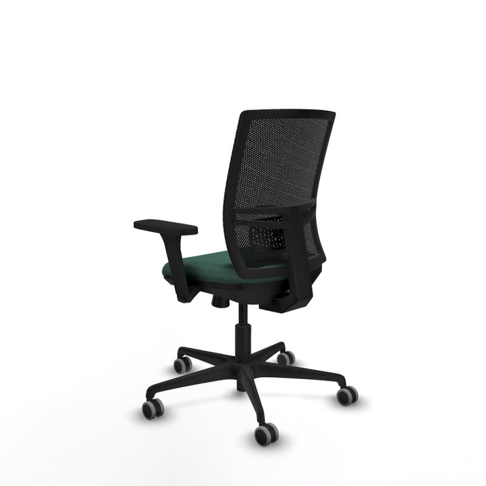 PIQUERAS Y CRESPO Silla de oficina Yunquera con mecanismo Sincro/Traslack, Verde botella y Negro