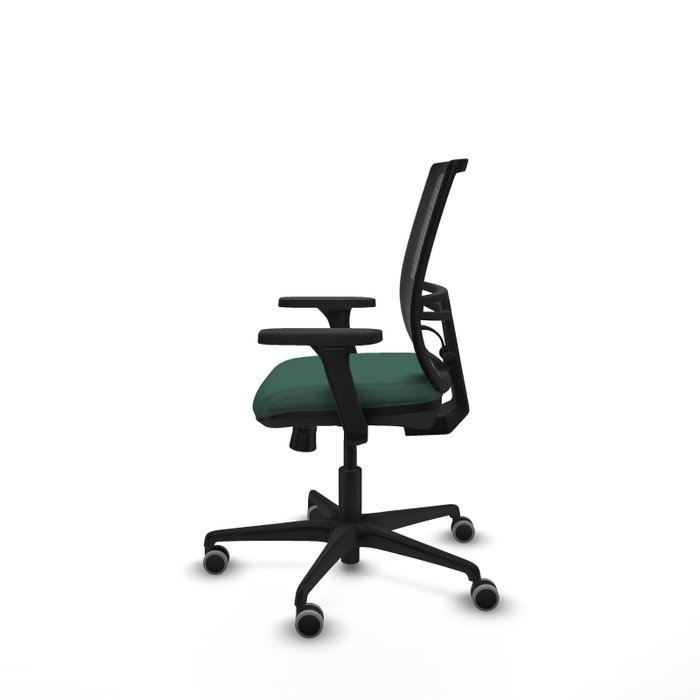 PIQUERAS Y CRESPO Silla de oficina Yunquera con mecanismo Sincro/Traslack, Verde botella y Negro