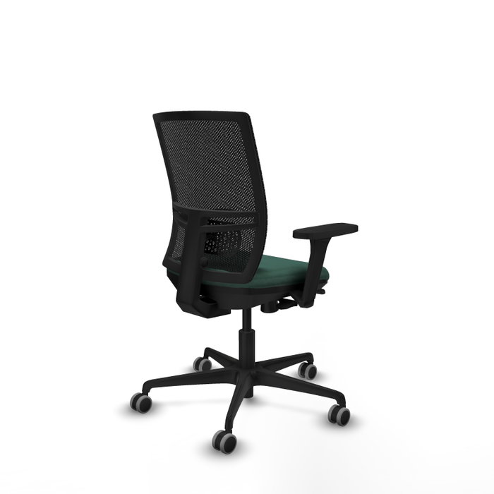 PIQUERAS Y CRESPO Silla de oficina Yunquera con mecanismo Sincro/Traslack, Verde botella y Negro