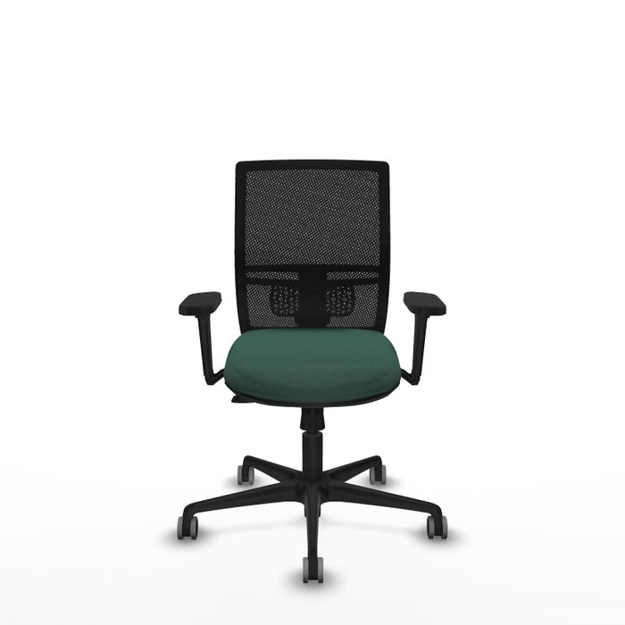 PIQUERAS Y CRESPO Silla de oficina Yunquera con mecanismo Sincro/Traslack, Verde botella y Negro