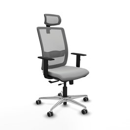 PIQUERAS Y CRESPO Silla de oficina Haches con mecanismo Sincro/Traslack, Gris claro y Gris