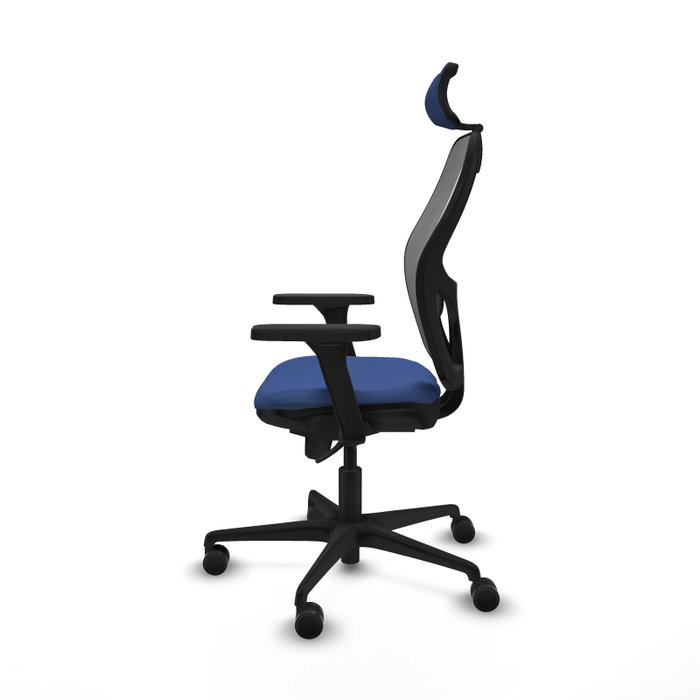 PIQUERAS Y CRESPO Silla de oficina Jorquera con mecanismo sincro, azul marino y gris