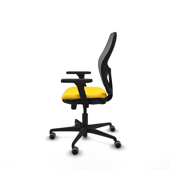 PIQUERAS Y CRESPO Silla de oficina Jorquera con mecanismo Sincro/Traslack, Amarillo y Gris