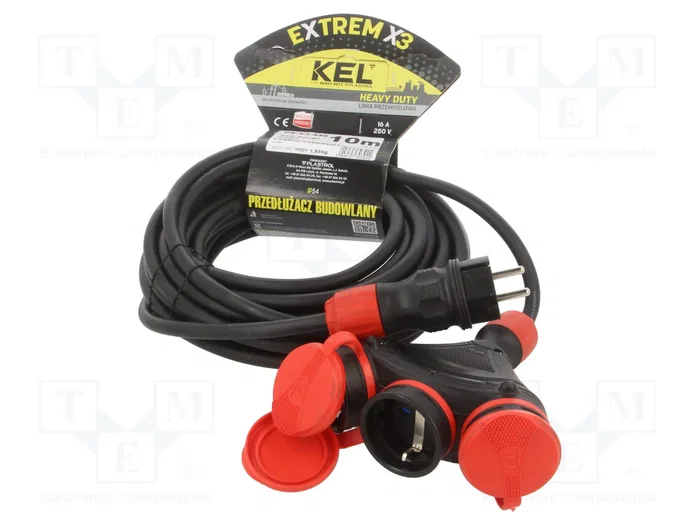 KEL Prolongador de alimentación H05RR-F 3G2,5mm2 10m negro KEL Prolongador de alimentación H05RR-F 3G2,5mm2 10m negro