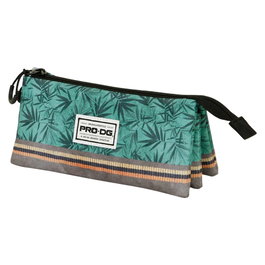 Pro-Dg Portatodo Triple FAN 2.0 Bamboo Estuche Escolar con 3 Compartimentos y Cierre Cremallera Multicolor