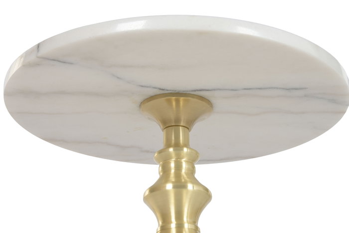 DKD Home Decor Mesita Auxiliar Moderno Blanco Dorado 41 x 58 x 41 cm