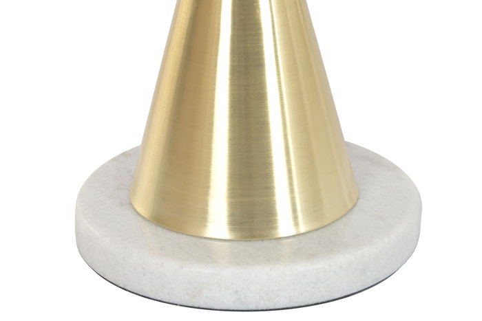 DKD Home Decor Mesita Auxiliar Moderno Blanco Dorado 41 x 58 x 41 cm