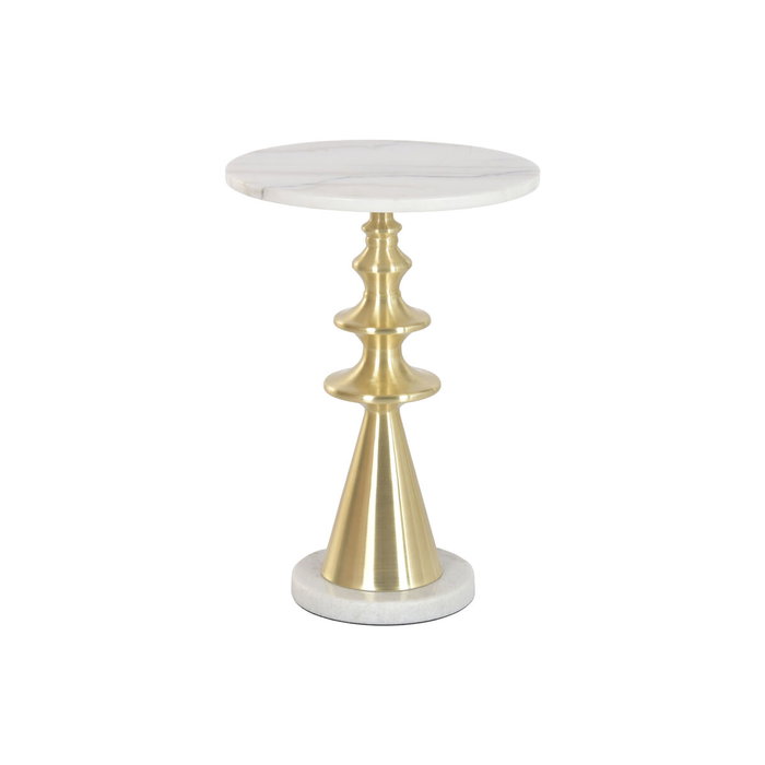 DKD Home Decor Mesita Auxiliar de Mármol y Metal Blanco y Dorado DKD Home Decor Mesita Auxiliar de Mármol y Metal Blanco y Dorado
