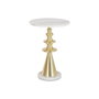 DKD Home Decor Mesita Auxiliar de Mármol y Metal Blanco y Dorado