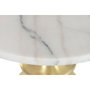 DKD Home Decor Mesita Auxiliar de Mármol y Metal Blanco y Dorado