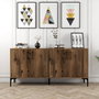 Hanah Home Consola Kiev 160 - Nogal, 160 cm Ancho, Estilo Industrial, Tablero Melamina