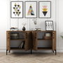 Hanah Home Consola Kiev 160 - Nogal, 160 cm Ancho, Estilo Industrial, Tablero Melamina