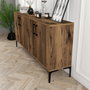 Hanah Home Consola Kiev 160 - Nogal, 160 cm Ancho, Estilo Industrial, Tablero Melamina