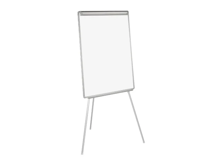 Q-connect Pizarra Blanca Magnética Lacada con Trípode Regulable 90x70x195cm, Superficie para Conferencias 74x100cm