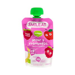 Smileat Yogur de Frambuesa Pouch 100 Gr Eco