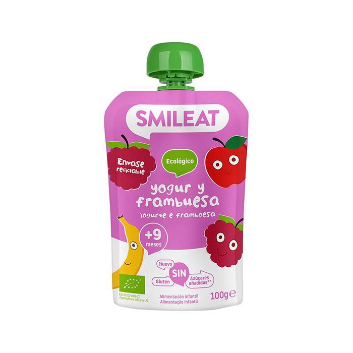 SMILEAT Pouch de Yogur con Frambuesa Eco 100 g