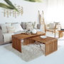 DKD Home Decor Mesa Centro Mediterraneo Natural 116 x 60 x 46 cm Set de 2