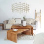 DKD Home Decor Mesa Centro Mediterraneo Natural 116 x 60 x 46 cm Set de 2